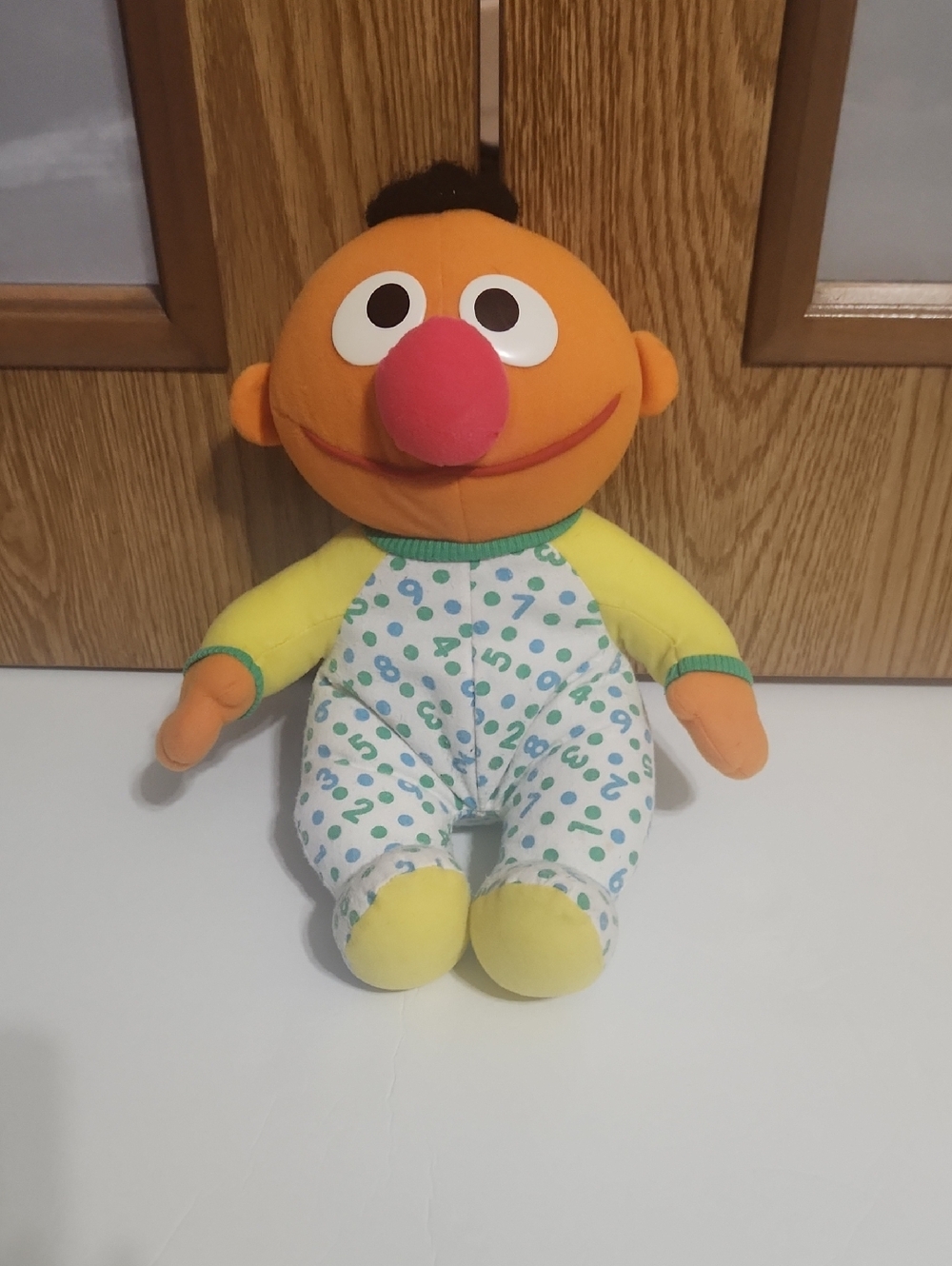 Vintage Playskool Ernie Sesame Street Plush With Number Pjs